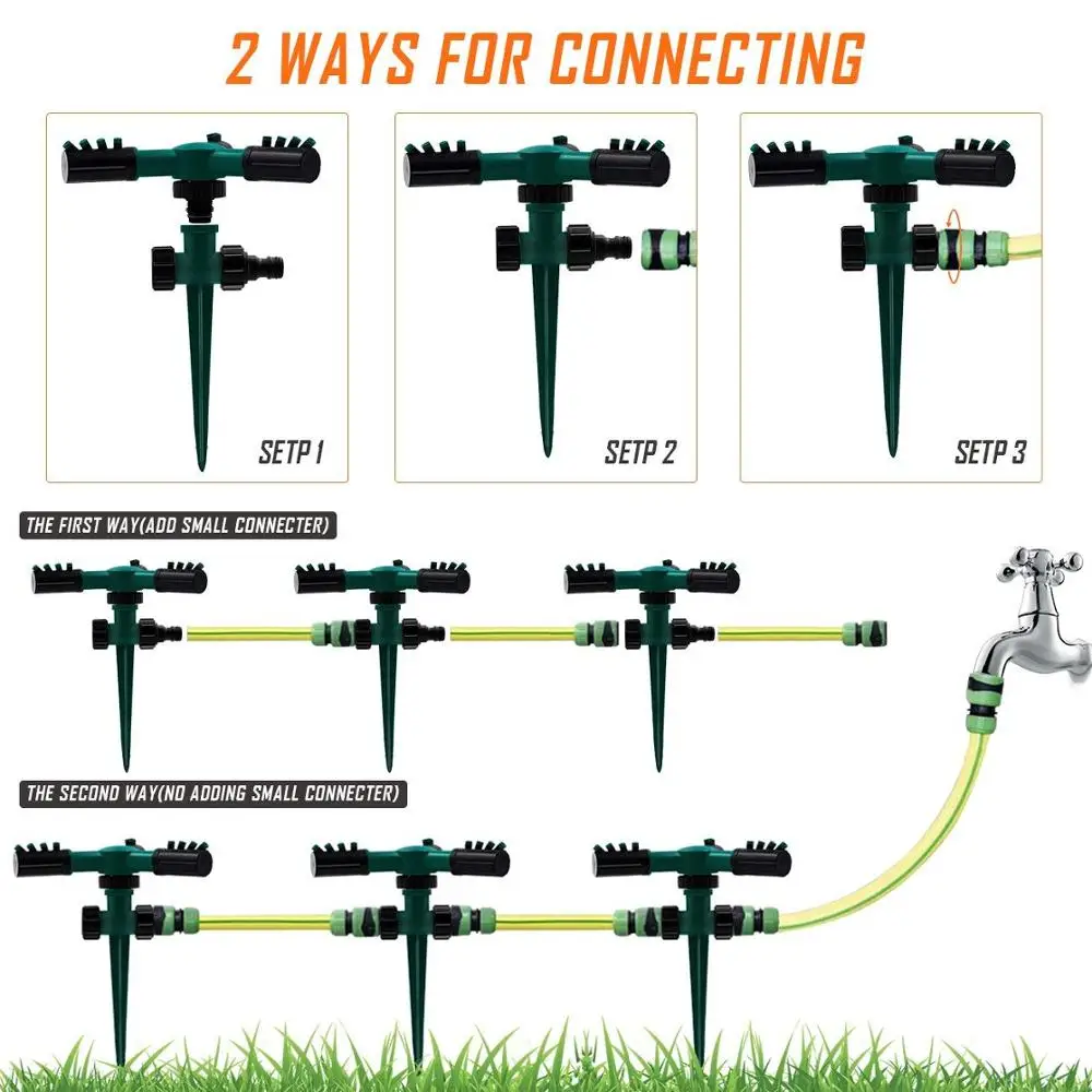 Пластиковый 360 градусов садовый водяной разбрызгиватель