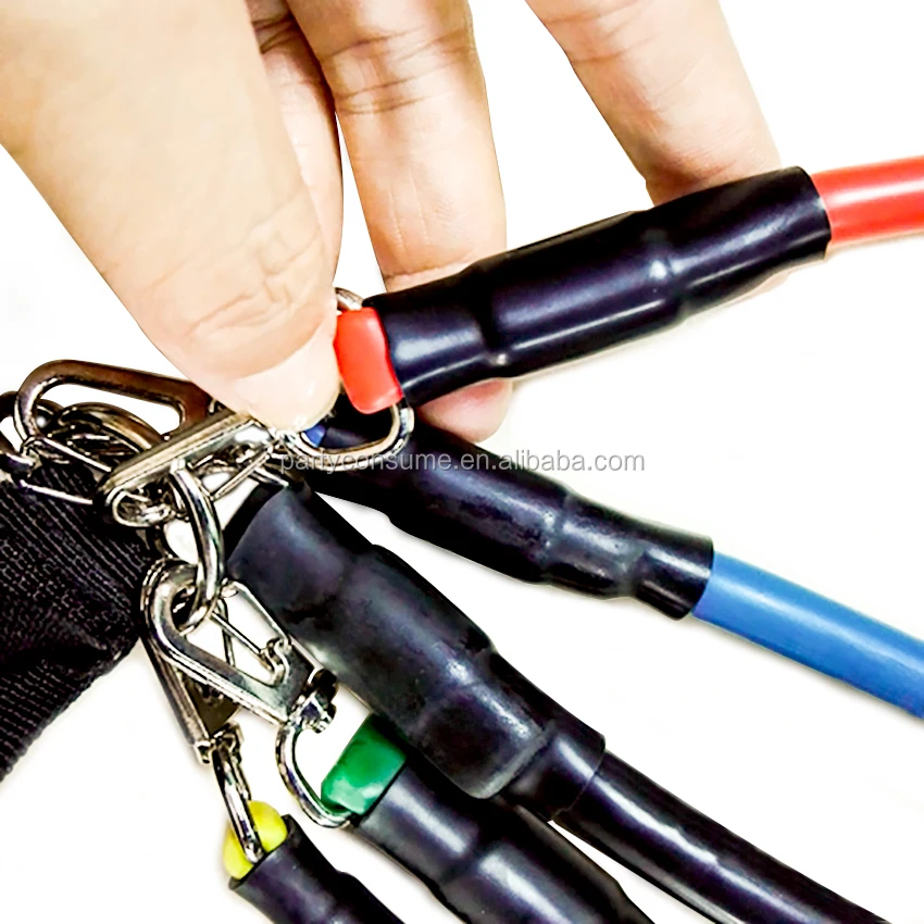 
13 pcs/set natural latex tpe resistance tube set with door anchor 