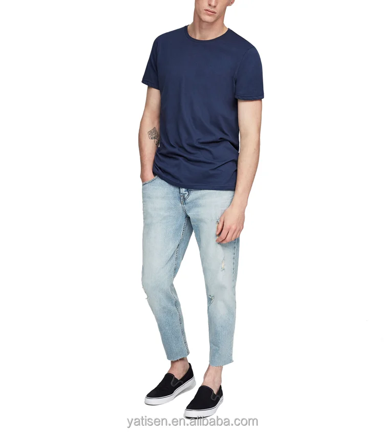 wholesale new design short sleeve 100% cotton plain custom mens t shirts