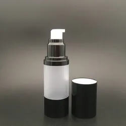 black and gold silver plastic bottle perfume bottle serum airless bottle cosmetic