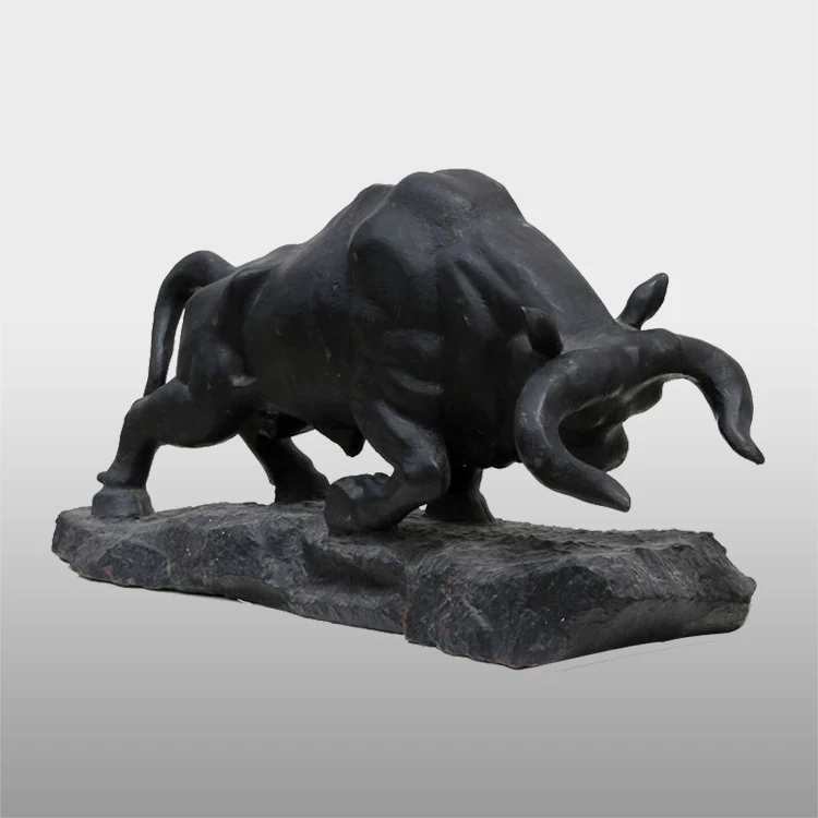 Garden decor antique bronze wall street bull statue