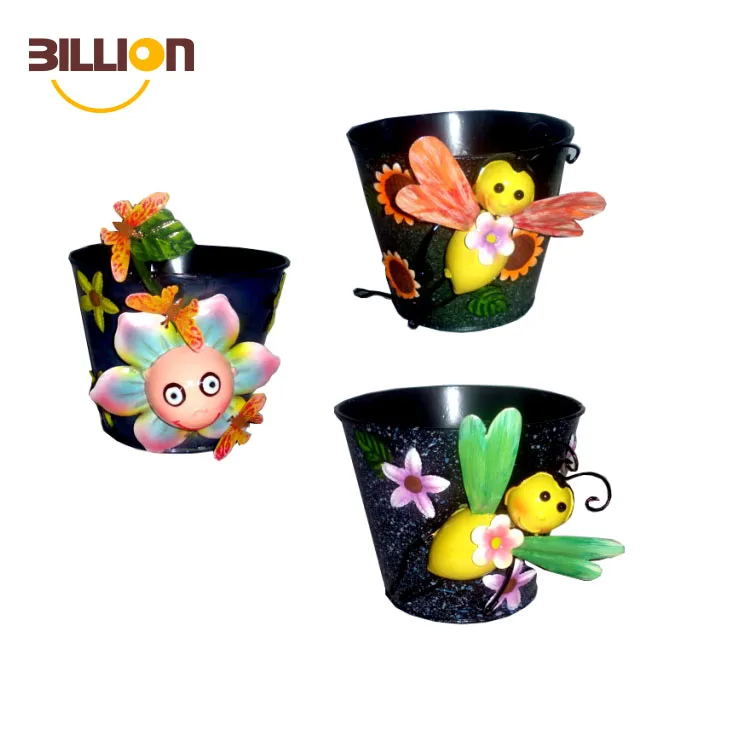 Сад Би цветок кашпо Металл ведра декоративные