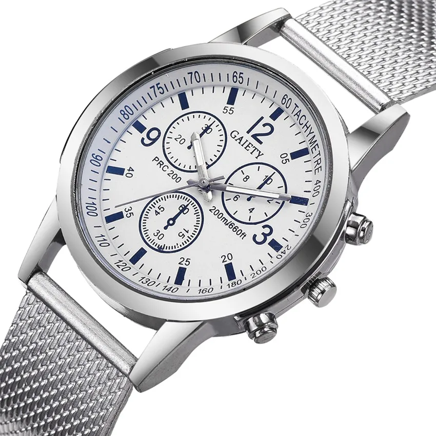 
Fashion Mens Analog Quarts Watches Silicone Strap Blue Men 3 Eyes 2019 Watches Top Brand Luxury Casual Watch Clock 