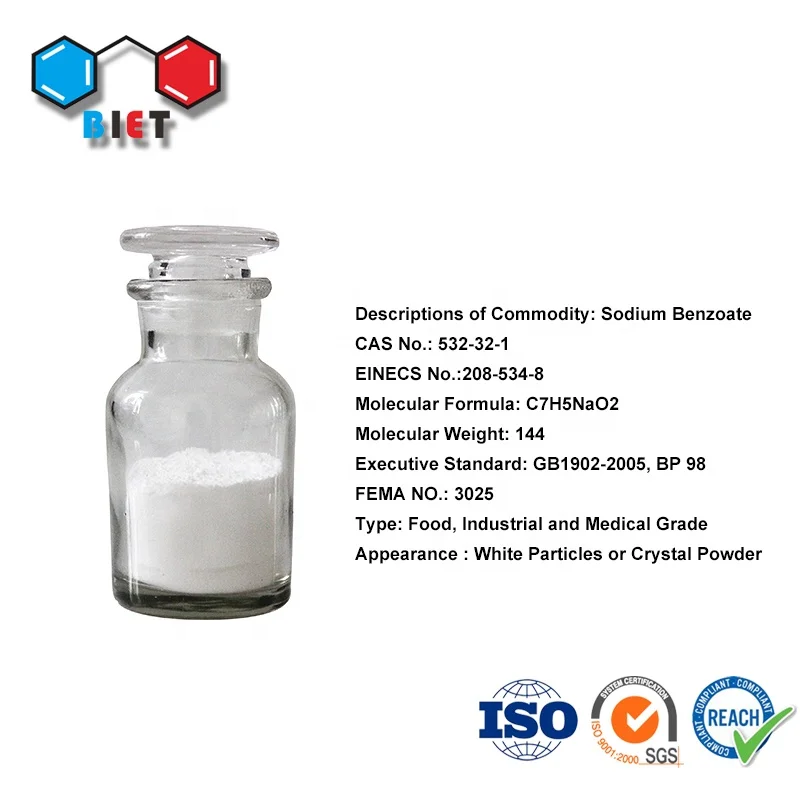 Chinese Factory Hot Sale chemical formula sodium benzoate auxiliary agent cas 532 32 1