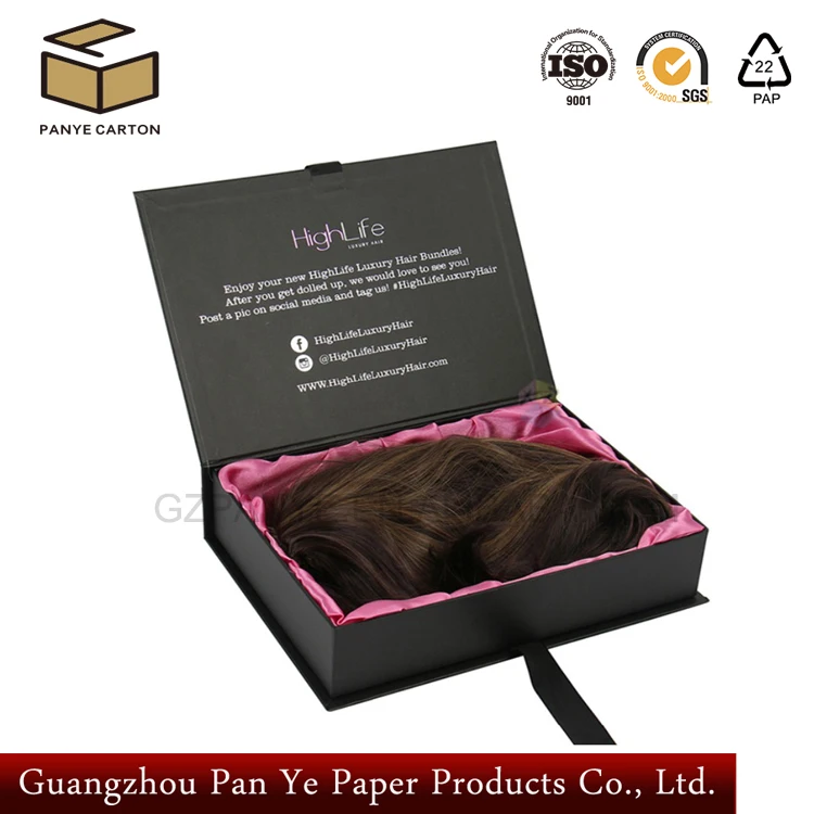 
Customized hair weave box virgin hair extension packaging 