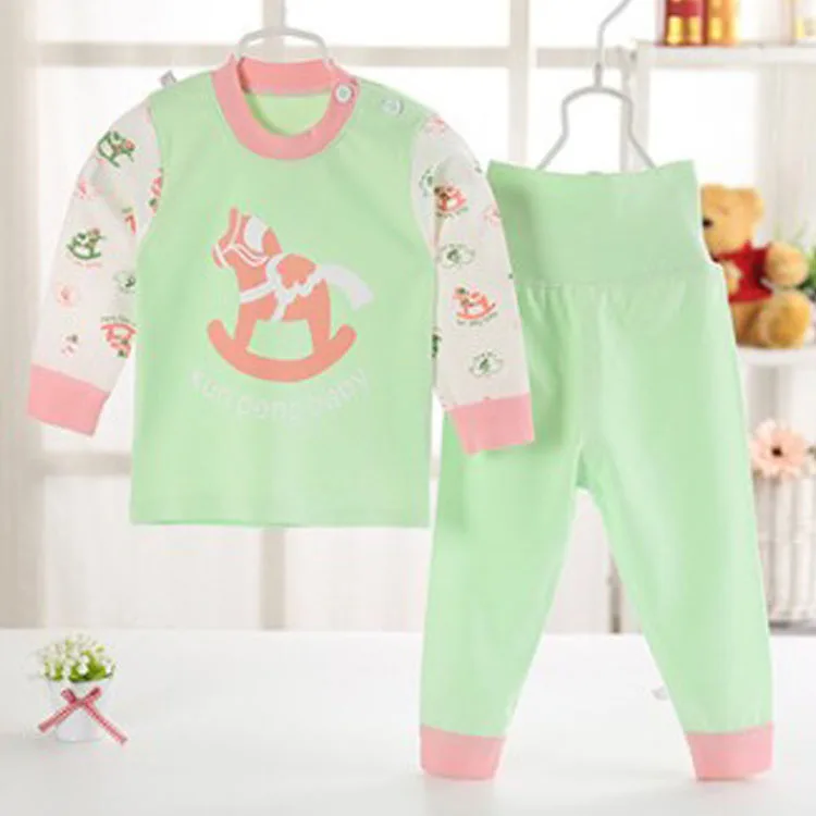 manufacturer Wholesale newborn baby kids 100% cotton home korean warm kids pajamas set girls