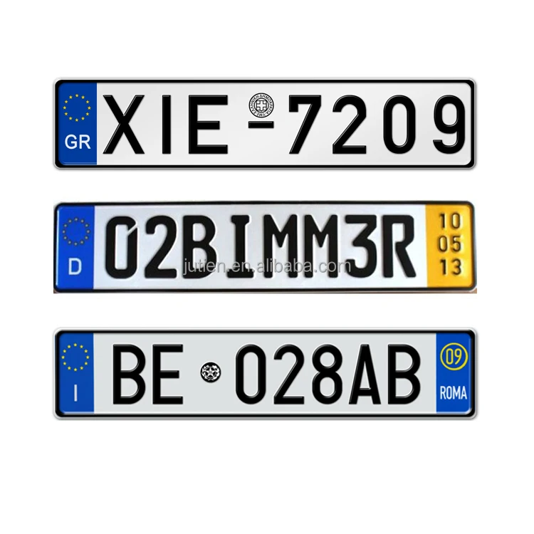 European Size Reflective Film Hologram Sticker License Plate Flag and Logo Number Plate