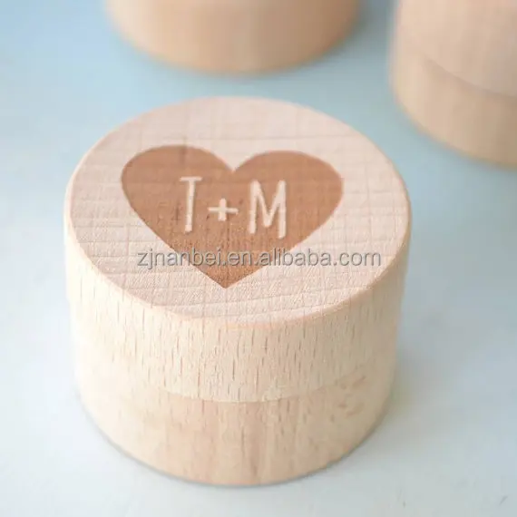 2024 Custom Made Small Cheap Round Wooden Ring Box Wooden Gift Packaging Box