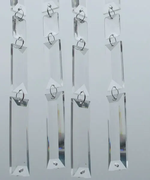 Hot Sale Clear Rectangle And Square Shaped Acrylic  Beaded Garland Hanging For Christmas Tree