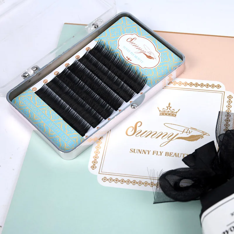 
Premium synthetic trays mink lashes .23 luxury private label eyelash extension with your logo 