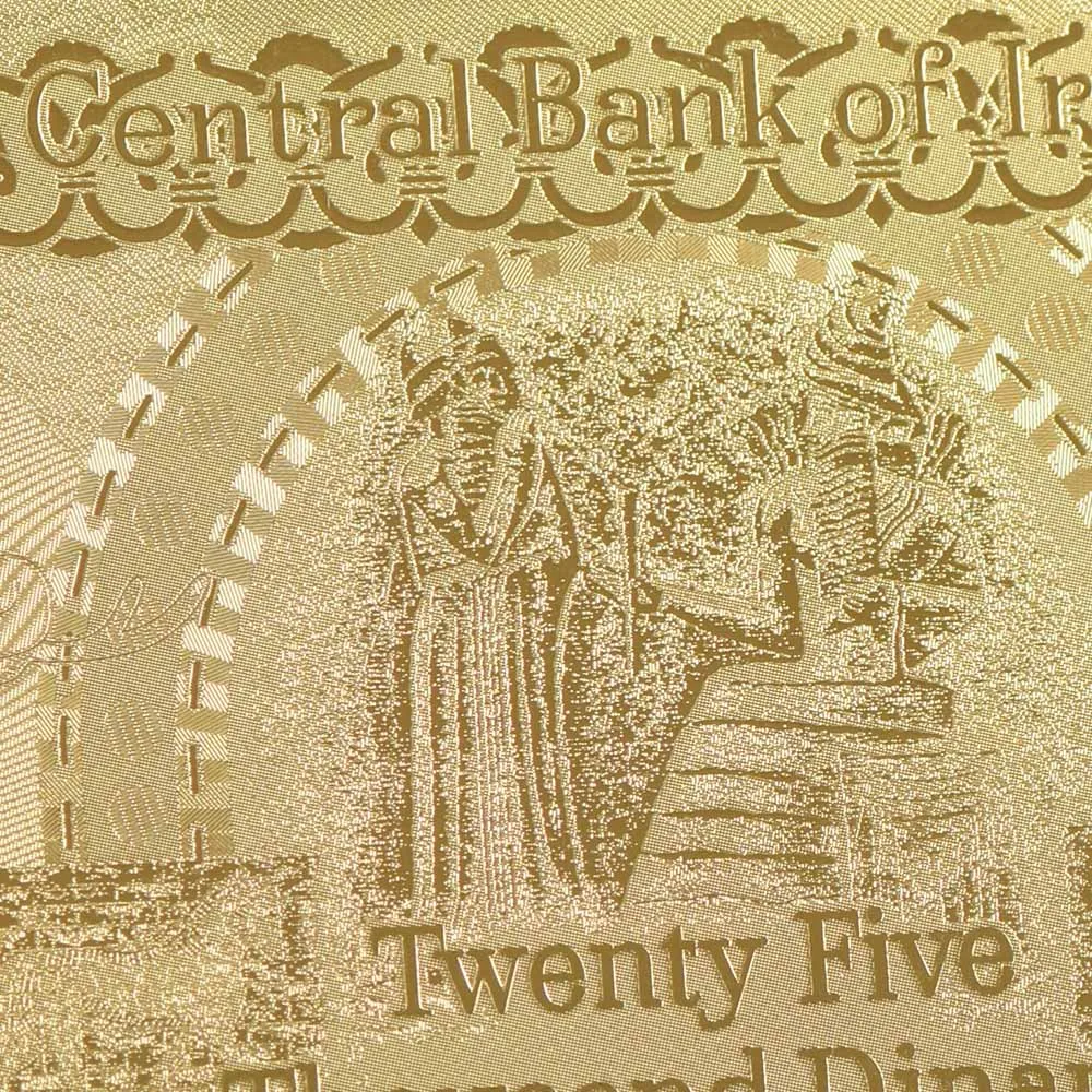 Paper money banknote euro gold foil Iraqi banknote with color priting as Business & Christmas Gifts