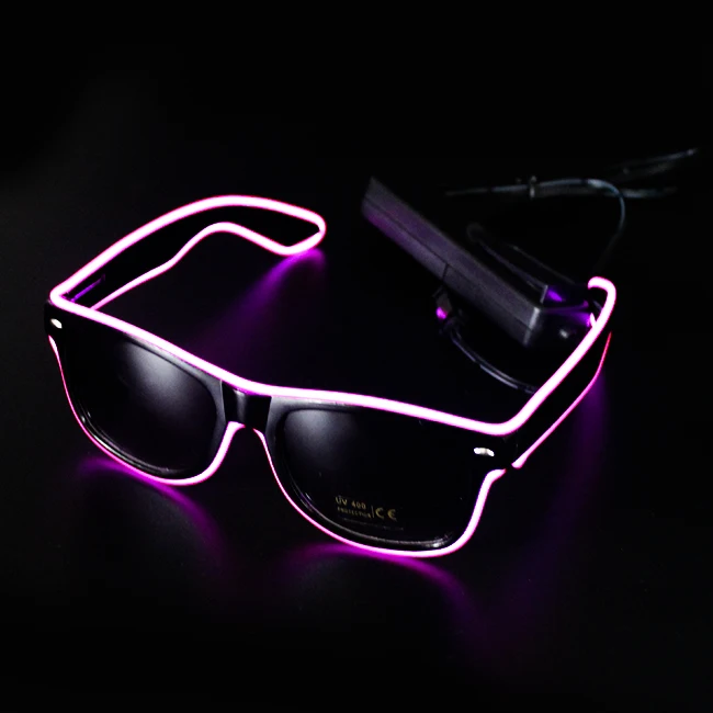 Light Up LED Glasses Novelty Luminous Glasses Adjustable EL Wire Neon Rave Eyeglasses