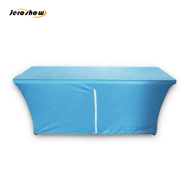 Wholesale Polyester 6ft 8ft Trade Show Custom Printed Standard Stretch Table Cover Exhibition Table Cloth