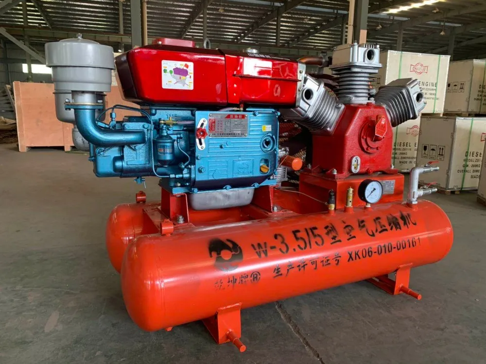 Oil-free silent piston drives portable air compressor