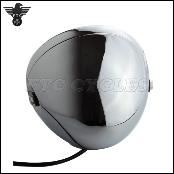 Универсальная винтажная хромированная сетчатая галогенная мотоциклетная фара 6,5 дюйма для скремблера