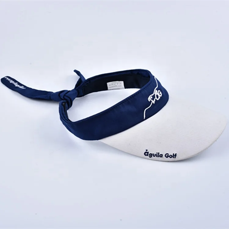 Sun protection adjustable sunshade summer sports embroidery cotton lighted cotton visor cap hat with bow tie