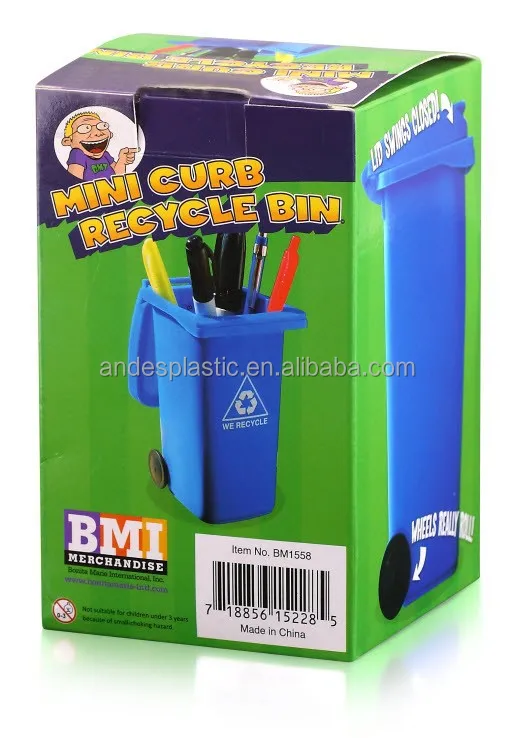 
Creative Mini Recycle Bin Plastic Pen Holder 