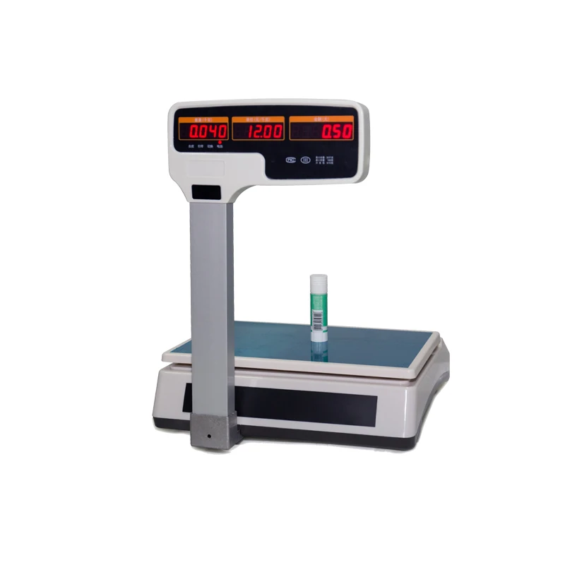 Good sale digital electronic cashing balance 15kg or 30kg usb weighing scale with thermal receipt roll printer T30U