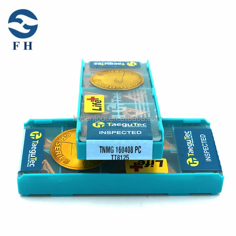 Taegutec Carbide inserts CNC cutting tools for steel application TNMG160408 PC TT8125