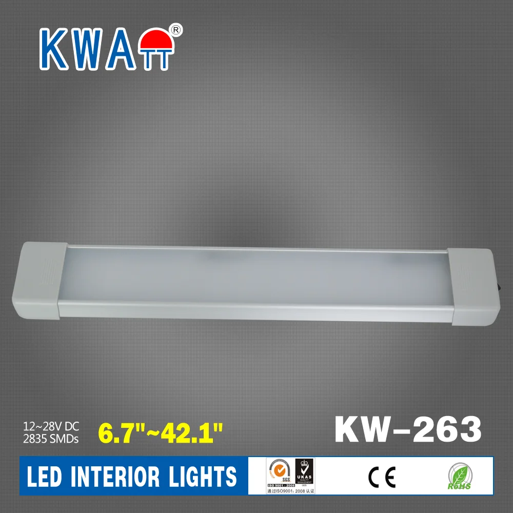 Factory High Quality High lumen Newest 12V-24V Rectangle 18LED Vehicle Auto Interior Lights for Caravan,Cabin,RV With CE RoHS