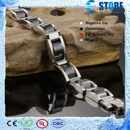 Fashion Jewelry Bracelet Bio Magnetic Steel Made in Japan 2015 Stainless Steel Unisex Bracelet Chain & Link Bracelets 18.5 Cm