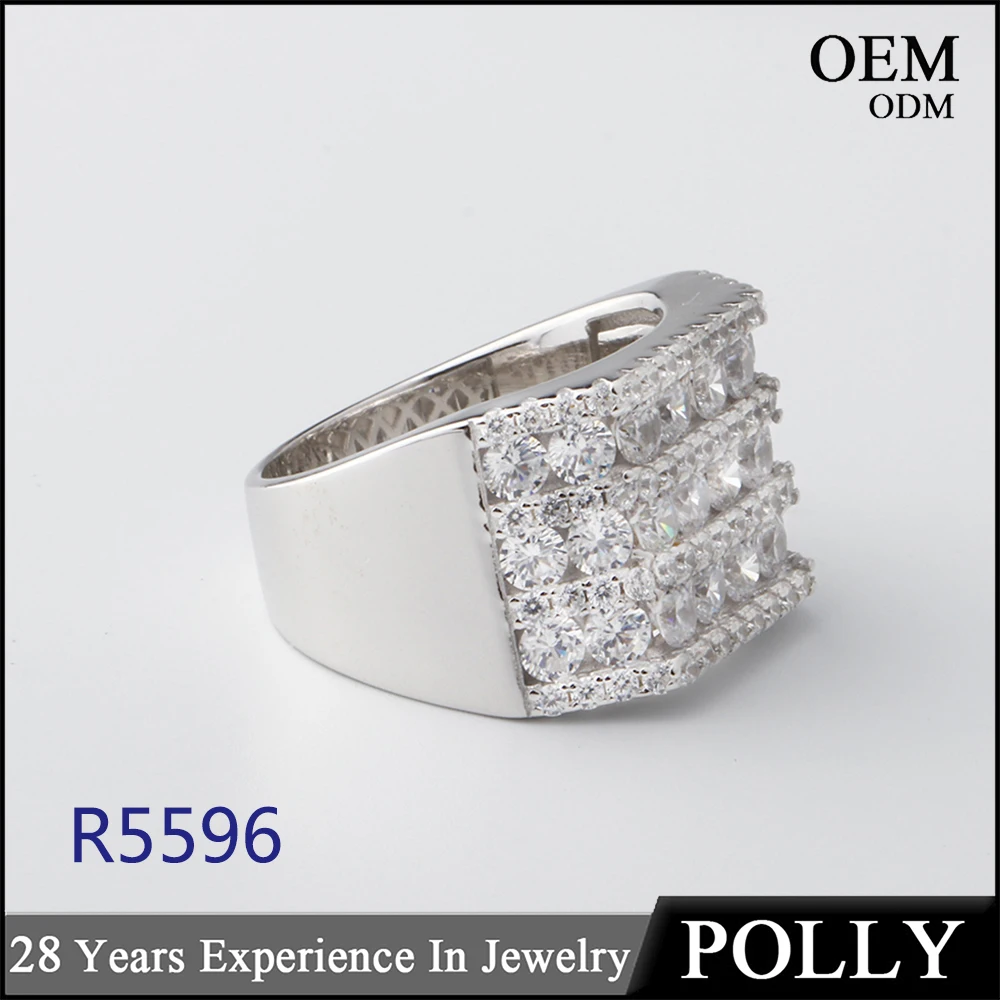 
American style men ring hip hop rings 925 sterling silver jewelry men 