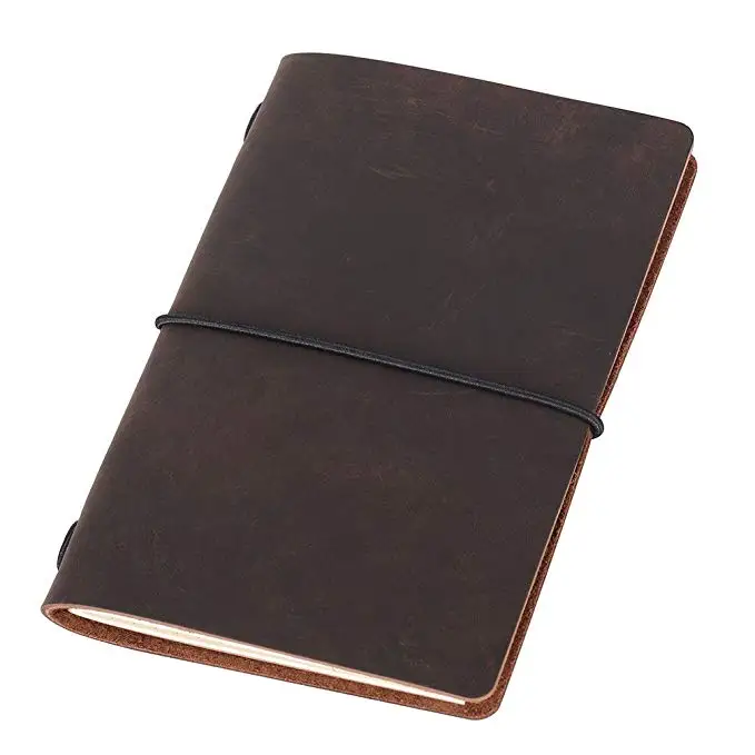 Pocket Travelers Notebook Refillable Leather Travel Journal for Men Notebook Cover for Field Notes