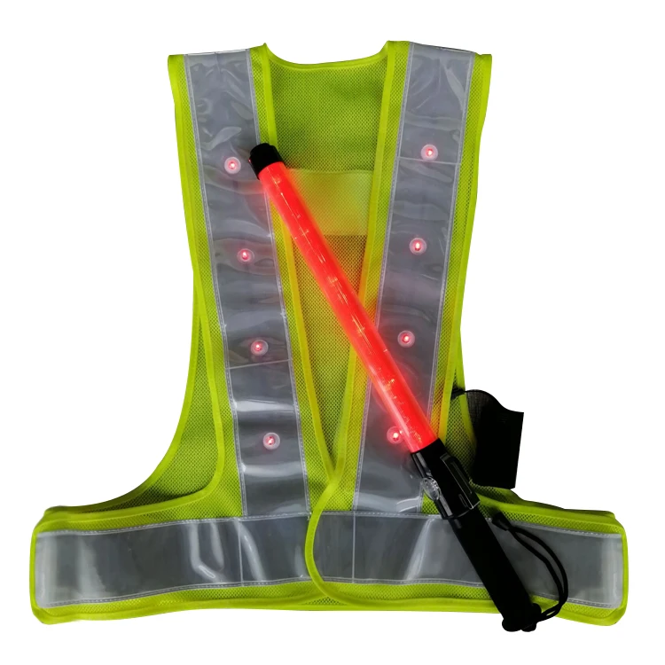 
Traffic Safety Control Safety Stick Airport Security Rechargeable LED light baton for work 