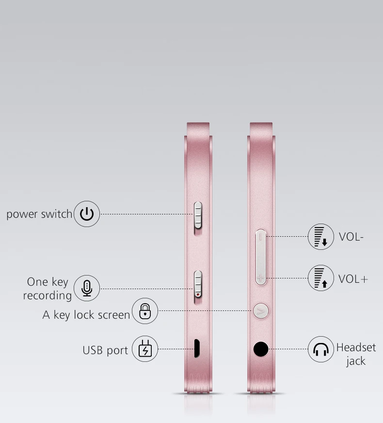Многоцветный mp3-плеер с внутренней памятью 8 ГБ цифровой аудио Бесплатная загрузка песни MP3 MP4