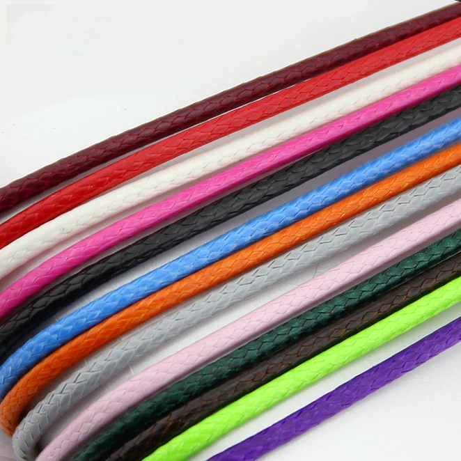 LONGJIE 12 colors 1mm  multicolor round polyester Korea wax cord for jewelry making