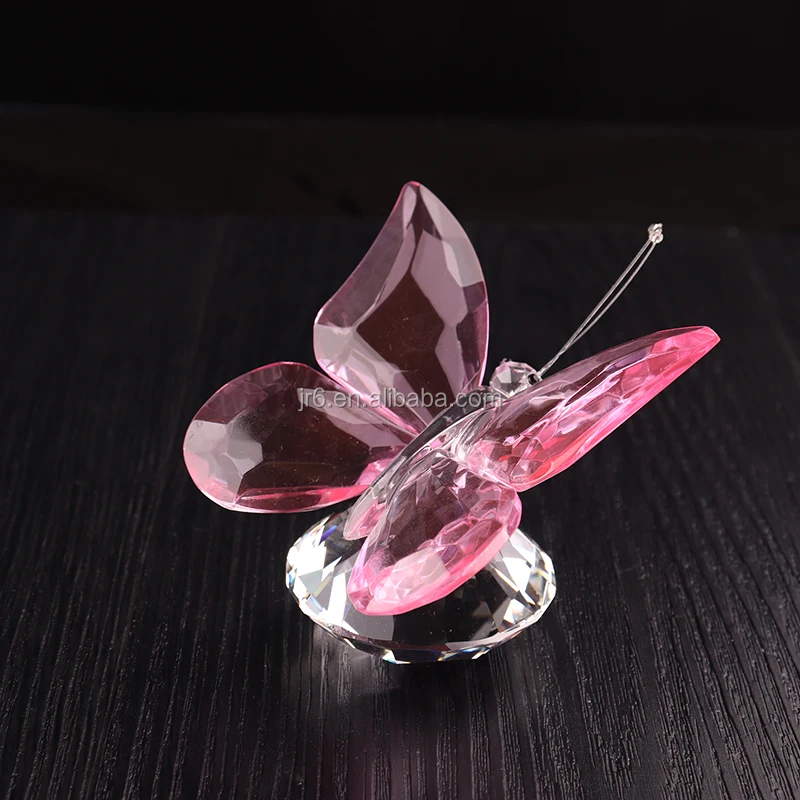 Wholesale Colorful Crystal Glass Butterfly Figurines for Wedding Favors and Home Ornaments