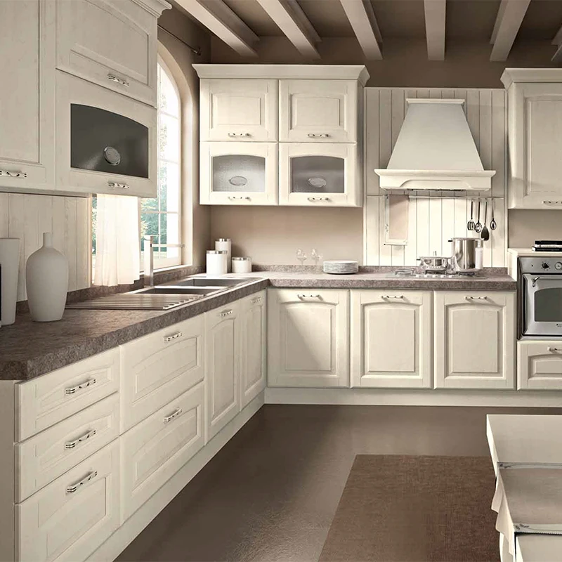 customized solid wood rubber wood kitchen units kitchen design