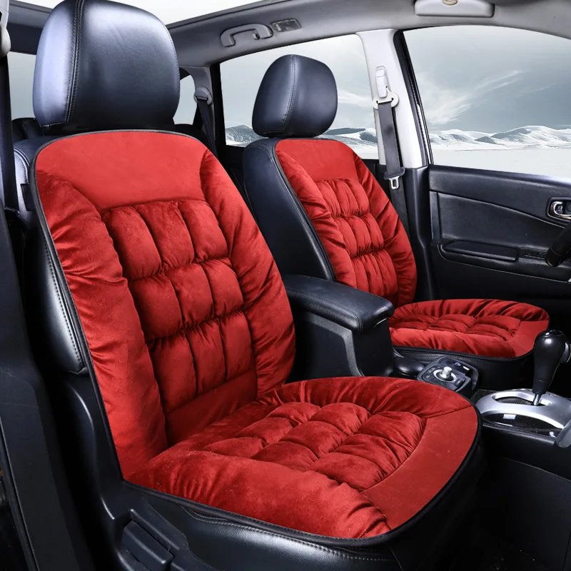 
Universal Size Car Seat Cushion Winter Warm Plush Auto Seat Covers For Interior Accessories Front Seats Protector 