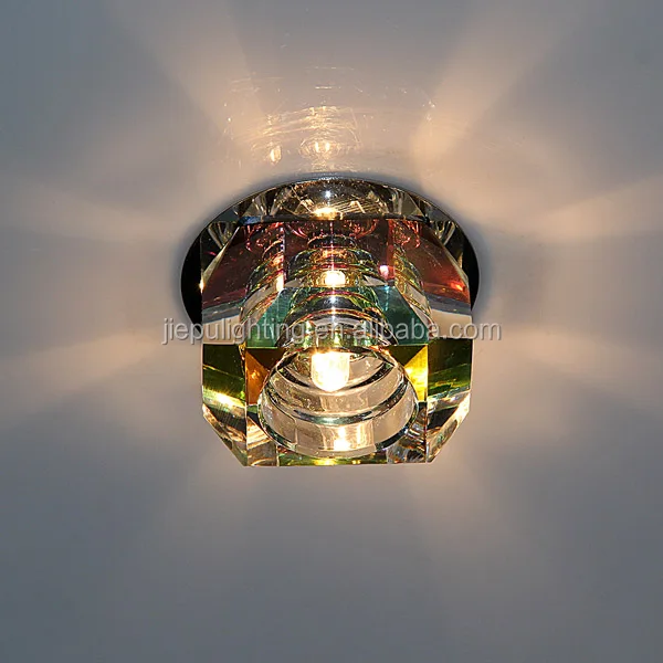
modern octagon multi color K9 ceiling light crystal downlight with G9 G4 lampholder 