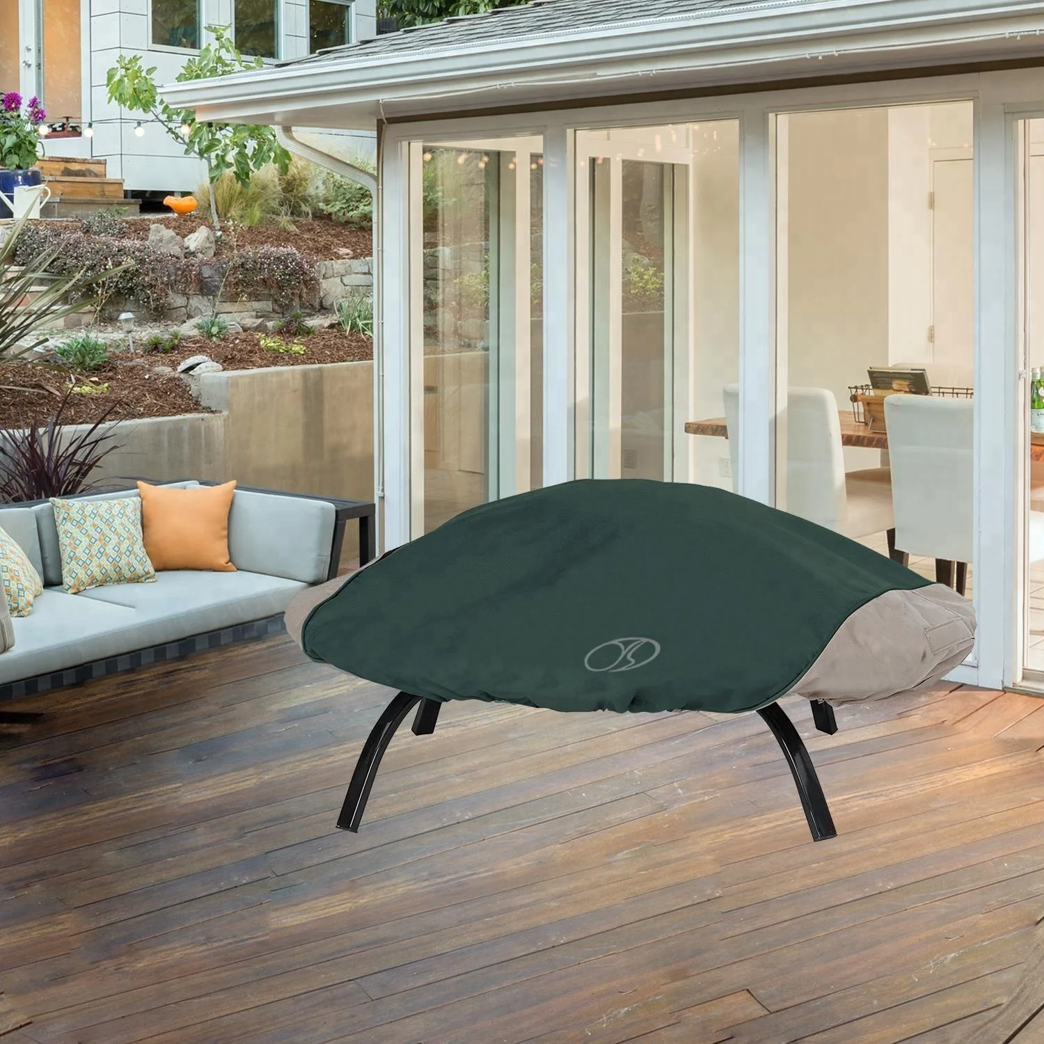 
patio heater Heavy Duty Waterproof Outdoor Furniture Protection Round Fire Pit Cover 
