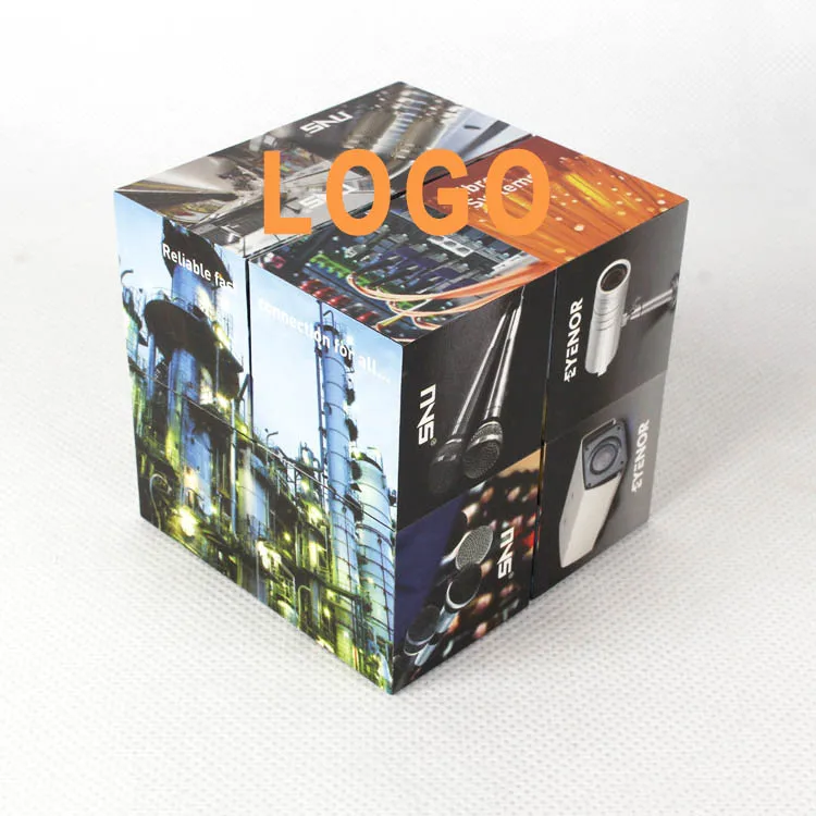Magnetic advertising folding promotional square picture foldable puzzle plastic magic cube