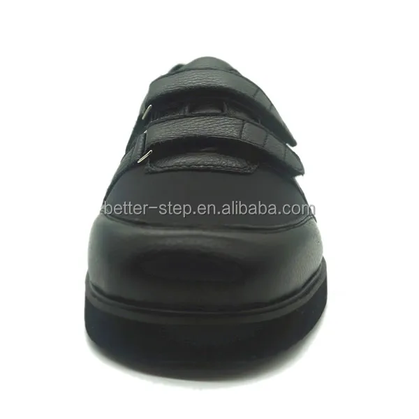 Лучшая Шаговая черная нейлоновая Мужская обувь для диабетиков