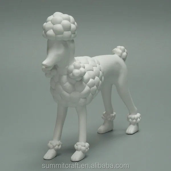 Custom resin standing poodle statue small dog figurine