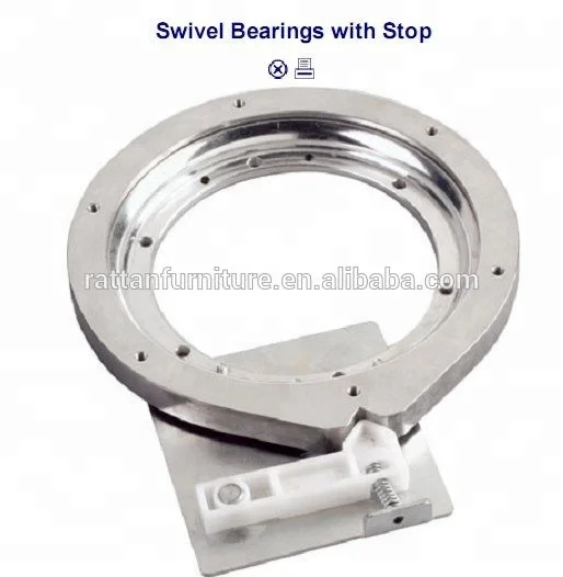 Swivel bearing with stop for D-Shape and Kidney Shape Lazy Susans