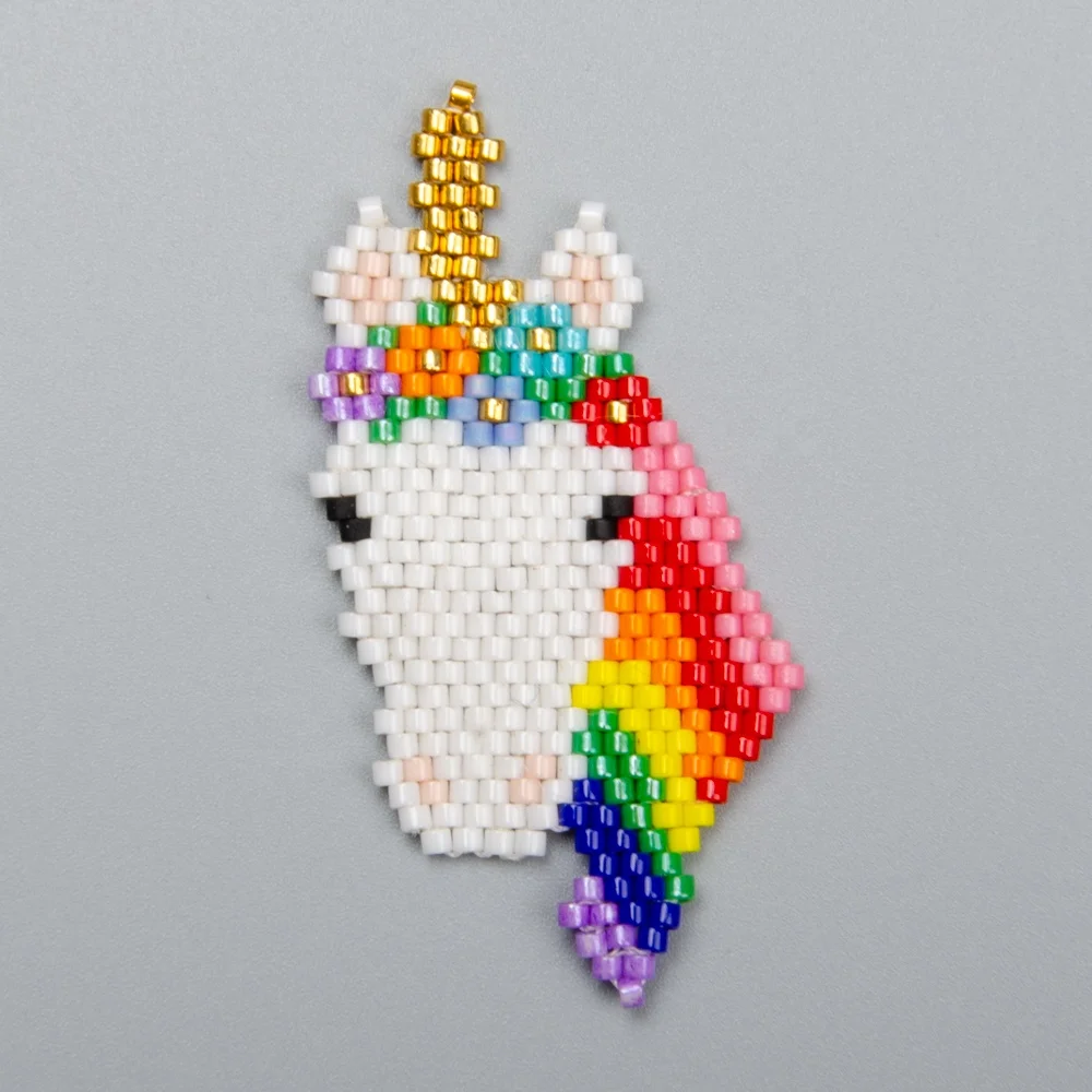 Moyamiya wholesale miyuki stone beads handmade charms jewelry  pendants charms unicorn pendant necklace