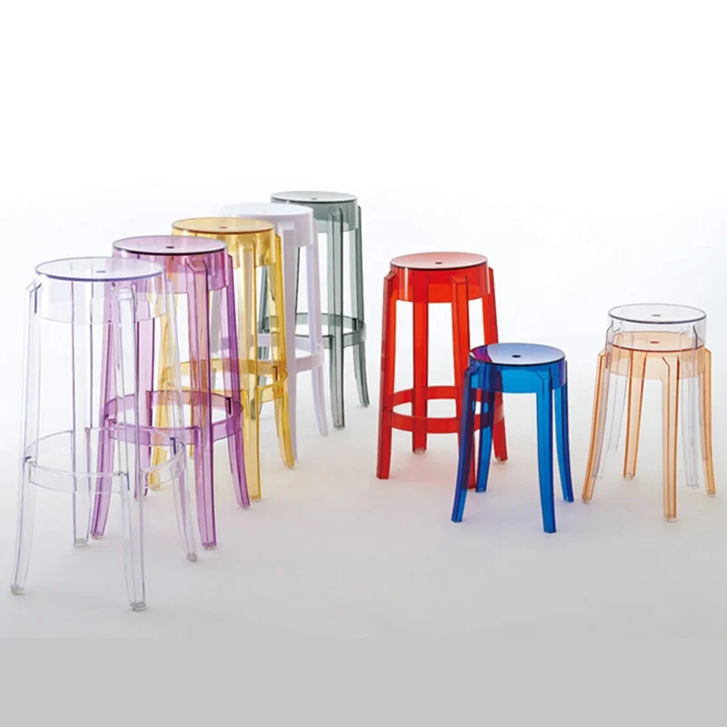 
Wholesale French design round stackable plastic bar stool 