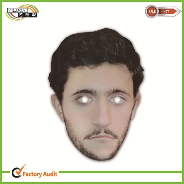 China Wholesale Full Face Mask Custom Designed with Colorful Print for Halloween Parties Festivals Real Human Paper Face Mask