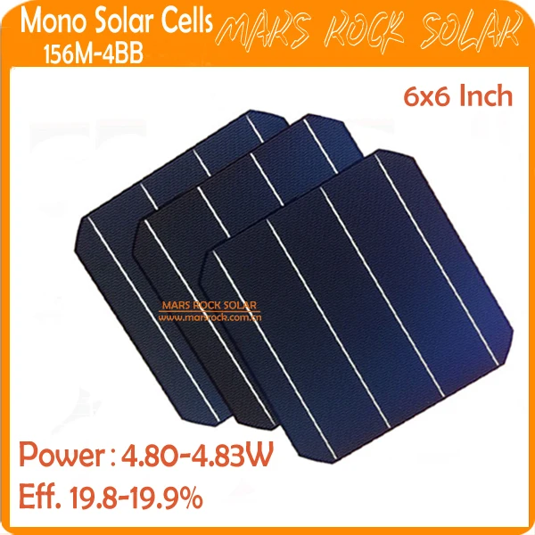 
4BB 19.8-19.9% High Efficiency 4.80-4.83w A Grade 6x6 monocrystalline solar cell for sale 