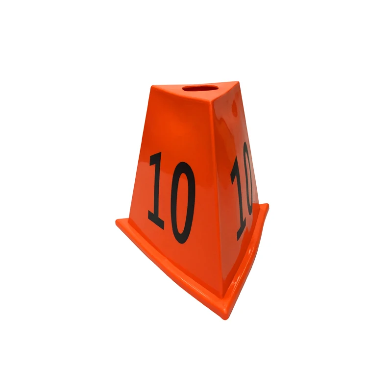 
Dome Cone with Hole for Pole Plastic Triangle Spots Marker Cones with Numbers 