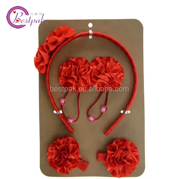 2014 hot sale lovely red flower hair accessories