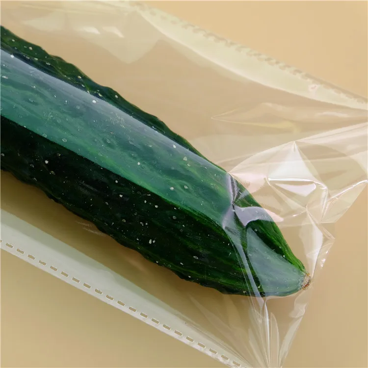 Custom size Transparent Eco-friendly Heat Seal Sealing punch hole BOPP anti- fog packaging pouch fruit vegetable bag