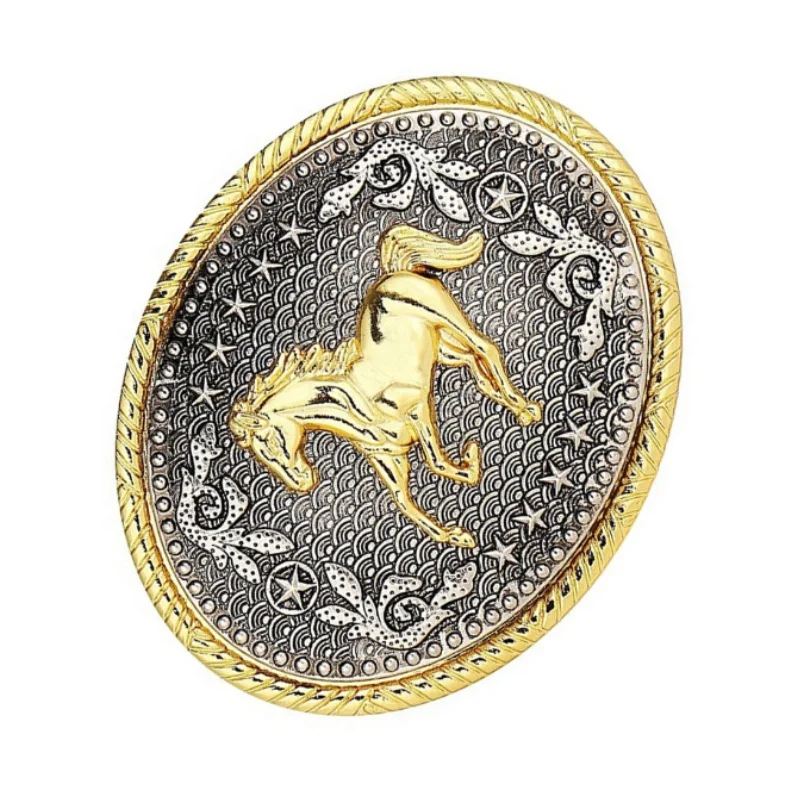 Рекламная антикварная металлическая пряжка ковбойская лошадь оптом
