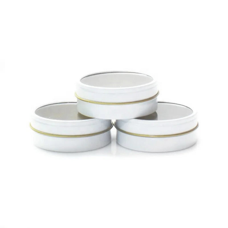 In stock low MOQ 1000pcs colorful food grade 2oz round flat tin container candy box with PET window