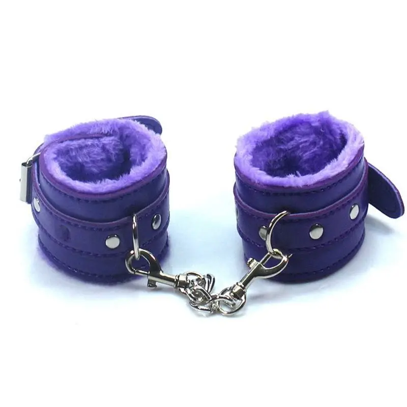 
Sexy Leather Handcuffs Restraints Costume Play Chain Toys SA1637 