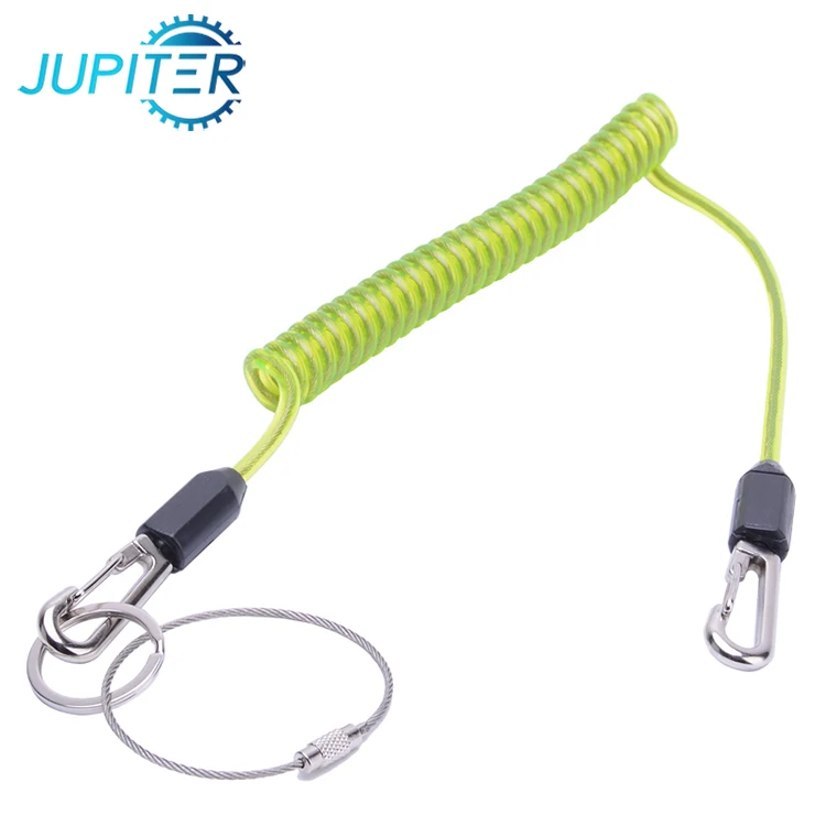 PU coated safety scaffolding retractable tool lanyard with zinc alloy hook